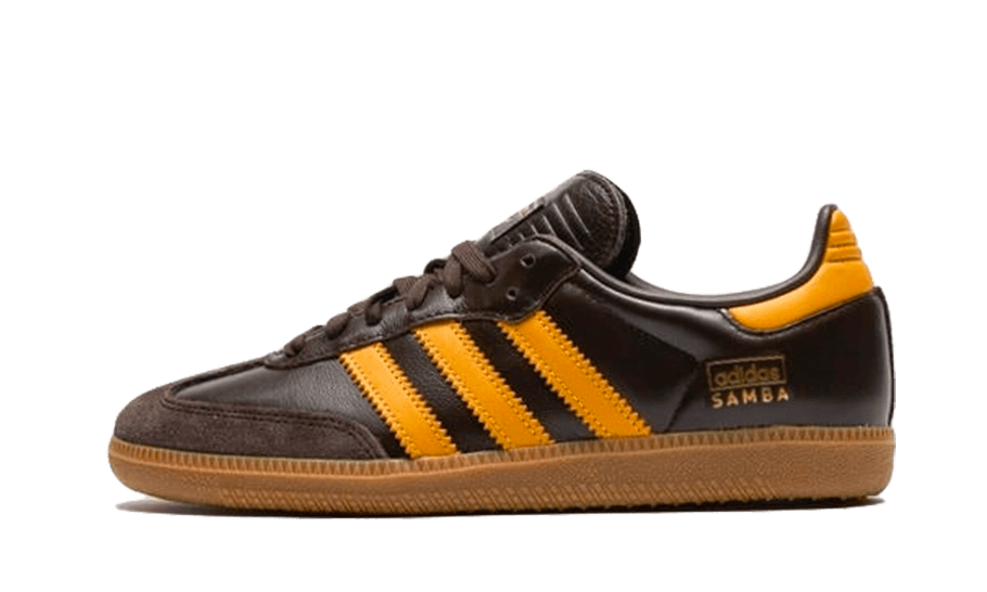 Sneakers éditions limitées et authentiques Adidas Samba OG Dark Brown Yellow - IG6174 - Kickzmi