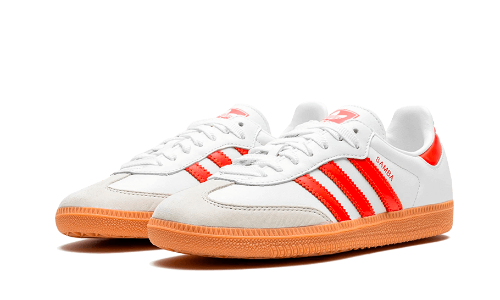 Sneakers éditions limitées et authentiques Adidas Samba OG White Solar Red Gum - IF6513 - Kickzmi