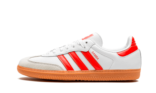 Sneakers éditions limitées et authentiques Adidas Samba OG White Solar Red Gum - IF6513 - Kickzmi