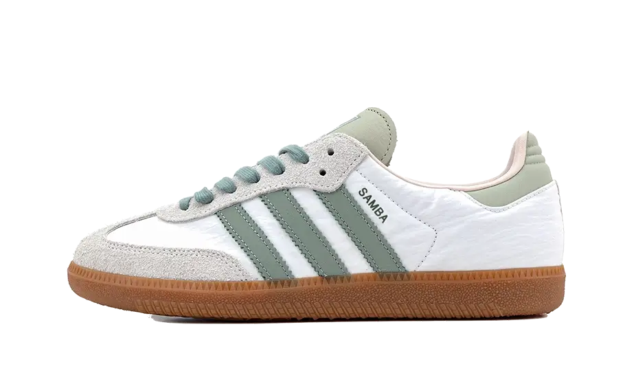 Adidas Samba OG  Cloud White Silver Green - ID0492 - Kickzmi