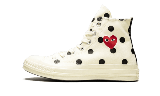 Converse Chuck Taylor All-Star 70s Hi Comme des Garçons PLAY Polka Dot White - 157251C - Kickzmi