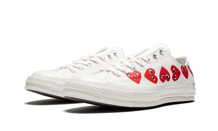 Sneakers éditions limitées et authentiques Converse Chuck Taylor All-Star 70s Ox Comme Des Garçons PLAY Multi-Heart White - 162975C - Kickzmi